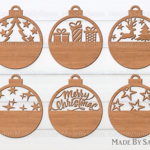 Weihnachtsschmuck SVG, Weihnachtsschilder Bundle SVG, Weihnachtskugel SVG, Weihnachtsdekoration, Laser Cut Datei, Glowforge Dateien