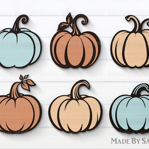 Autumn Pumpkins Bundle svg, Pumpkin Laser Cut Files, Comic Pumpkins svg, Patterned Fall Cut Files, Pumpkins Decor svg, Autumn Glowforge svg