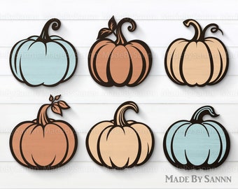 Autumn Pumpkins Bundle svg, Pumpkin Laser Cut Files, Comic Pumpkins svg, Patterned Fall Cut Files, Pumpkins Decor svg, Autumn Glowforge svg