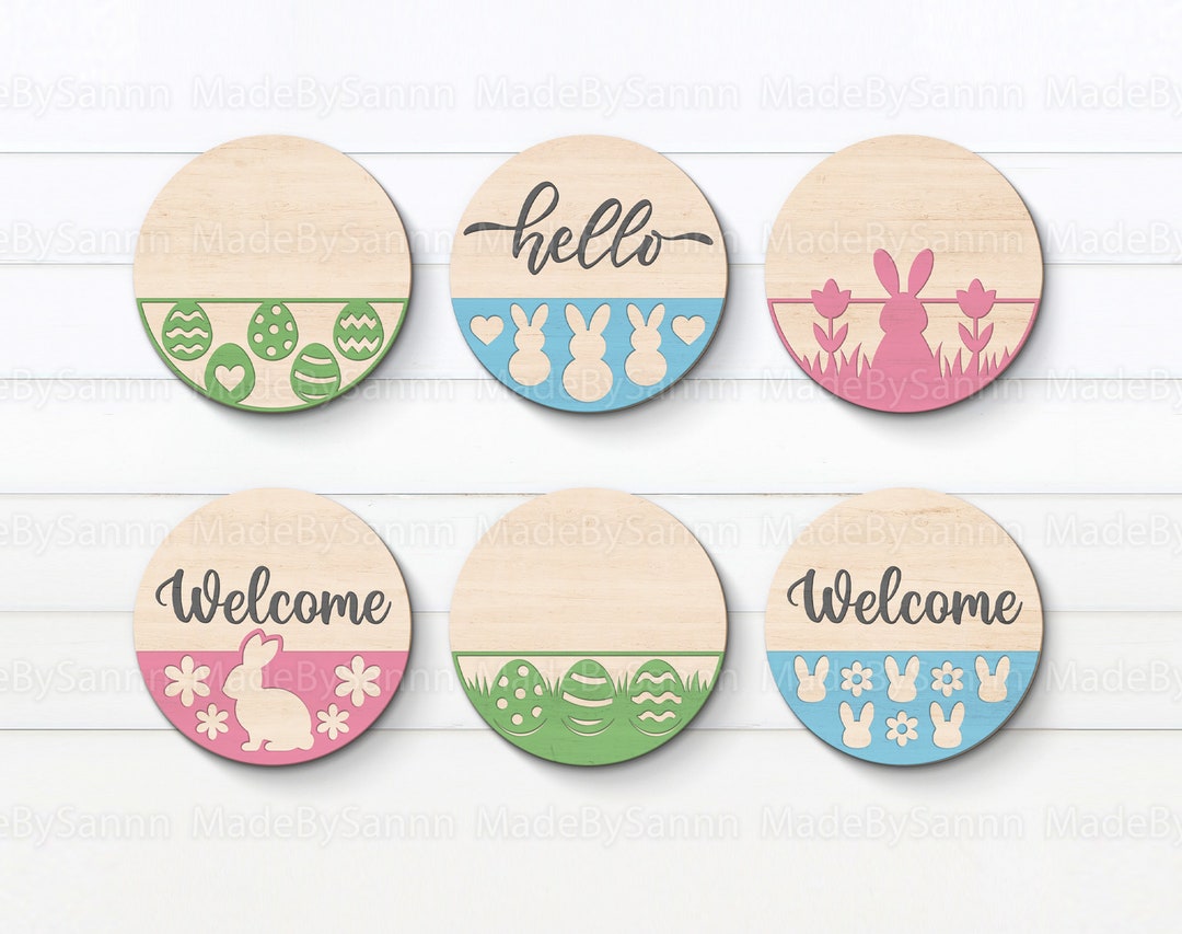 Easter Door Hanger Svg, Easter Round Sign Svg, Easter Bundle Svg ...