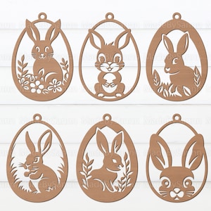 Bunny Easter Egg Svg, Easter Ornaments Svg, Hanging Easter Egg Svg, Easter Glowforge Svg, Easter Egg Svg, Easter Hanger svg, dxf eps png