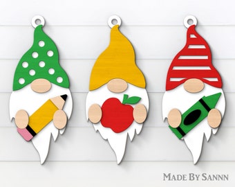 School Gnomes Svg, Back to School, Gloworge Svg, Files For Cricut, Laser Cut Files, Back to School Gnomes Svg, School Cut Files, Teacher Svg