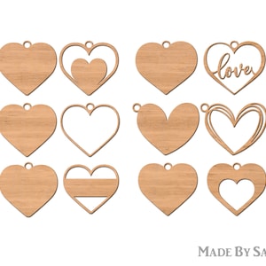 Hearts Tags SVG, Valentine Tags SVG Laser Cut, Mother's Day Glowforge SVG, Glowforge Valentine files, File For Cricut, image 2