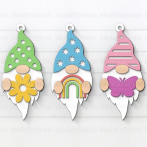 Spring Gnome svg, Spring Gnomes svg, Spring Gloworge svg, Spring svg Files For Cricut, Laser Cut Files, Gnome Hangers svg, Gnome dxf