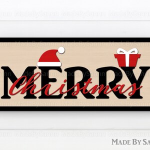 Merry Christmas SVG, Laser Cut File, Plotterdatei, Plotterdatei für Glowforge, Weihnachtsmann SVG, Weihnachtsgeschenk svg, Geschenk svg