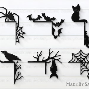 Esquina de puerta de Halloween (SVG), Decoración de esquina de puerta de Halloween (SVG), Decoración del hogar de Halloween (SVG), Colgador de puerta de Halloween (SVG), Glowforge Halloween (SVG) dxf