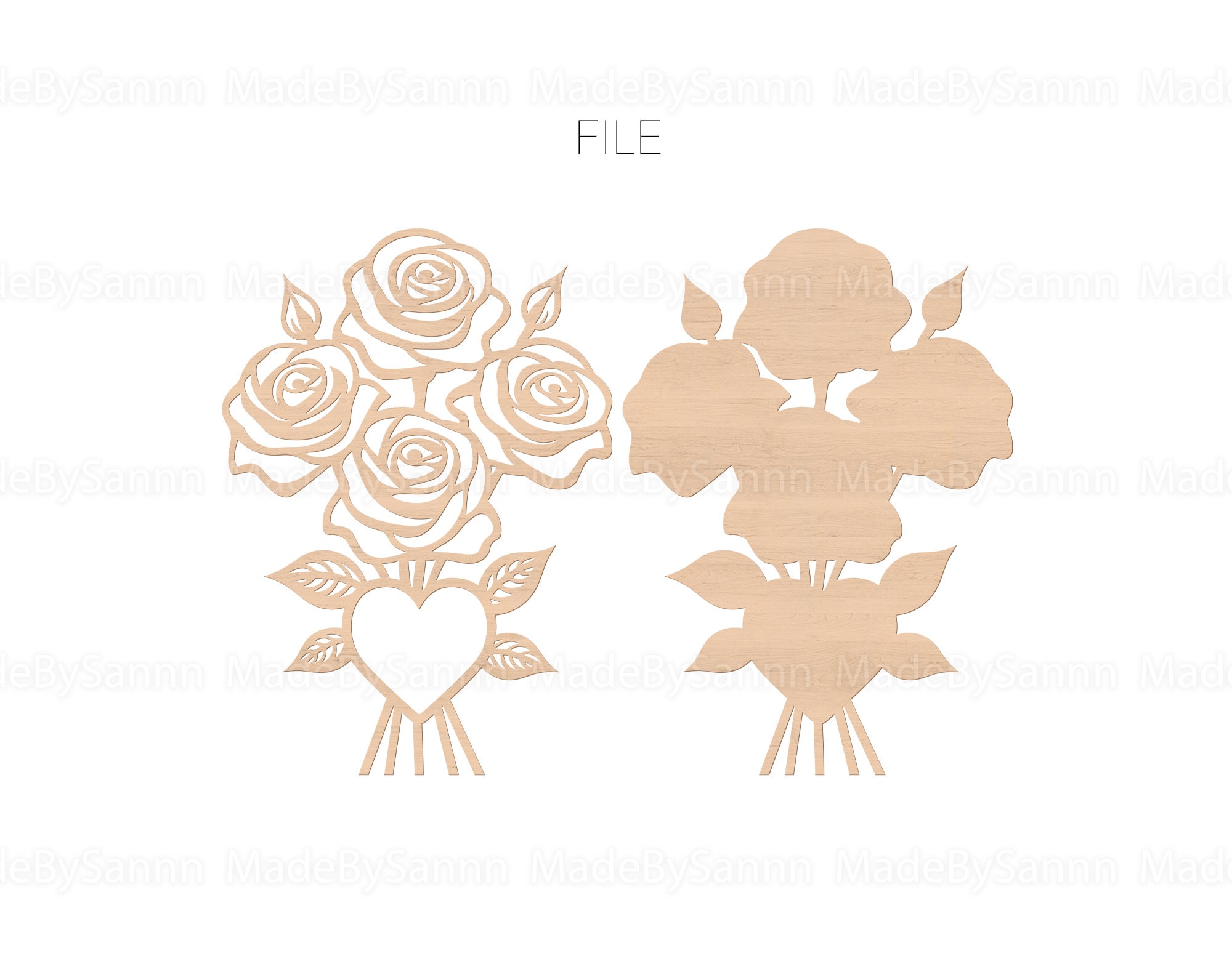 Laying Roses Svg Rose Bouquet SVG, Valentines Day Svg, Flower Laser Cut Files, Darling ...