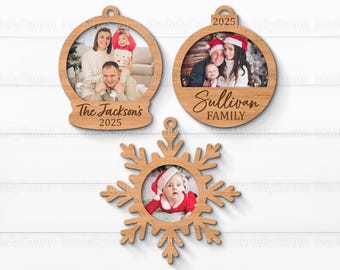 Christmas Photo Ornament Svg, Christmas Ornament Svg, Picture Frame Ornament Svg, Christmas Bauble SVG, Christmas Decor, Glowforge files