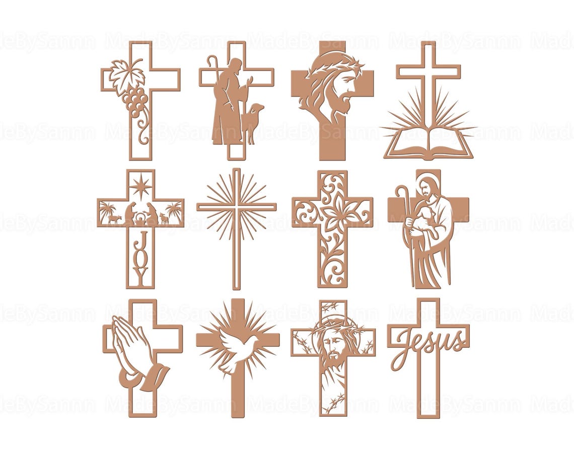 Christian Cross SVG Bundle, Religious Jesus Cross Ornament, Nativity ...