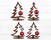 Standing Christmas Tree SVG, Tabletop Tree Ornament Holder Svg, Holiday Tree Decor Svg, Christmas Bauble Stand Glowforge File, Laser Cut Svg
