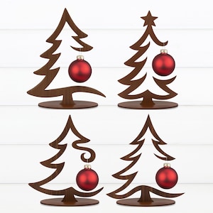 Standing Christmas Tree SVG, Tabletop Tree Ornament Holder Svg, Holiday Tree Decor Svg, Christmas Bauble Stand Glowforge File, Laser Cut Svg