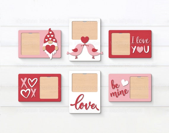 Valentines Photo Frame SVG, Valentines Day Svg, Picture Frame Laser, Glowforge Svg, Valentine Laser Cut Files, Valentines Gnome Svg