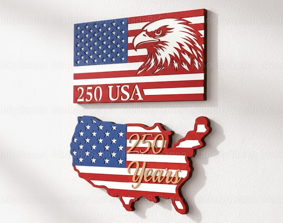 USA 250th Anniversary SVG File, Independence Day, American Flag Svg, Fourth Of July Engraving File, USA Svg, Glowforge Files, Laser Cut Svg