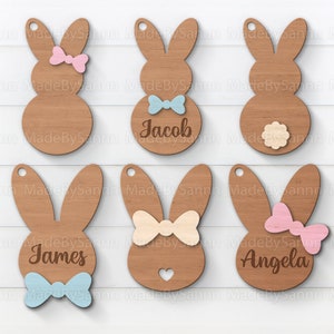 Bunny Basket Tag Svg, Easter Tags Svg, Bunnies Tag Bundle Svg, Easter ...