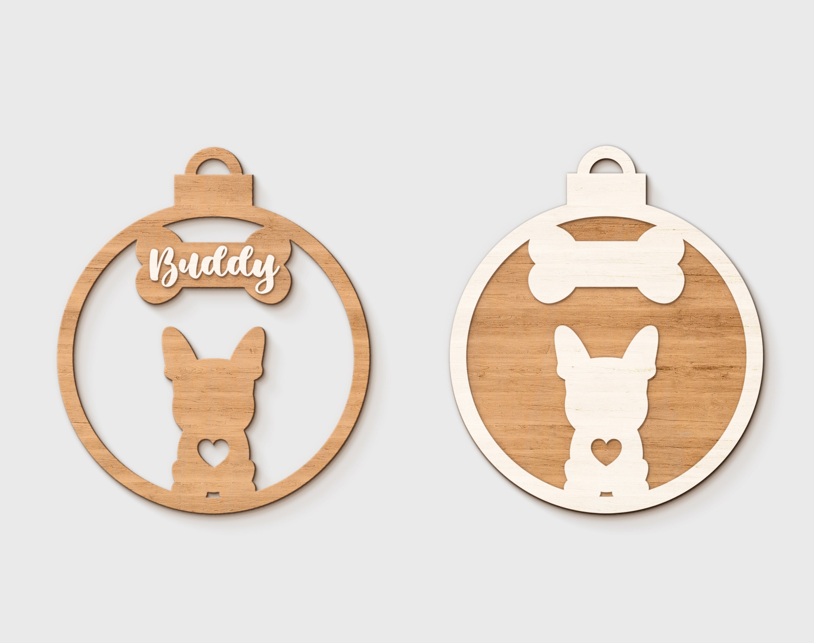 Dog Christmas Ornament SVG Dog Ornament Bundle Svg Christmas  Etsy