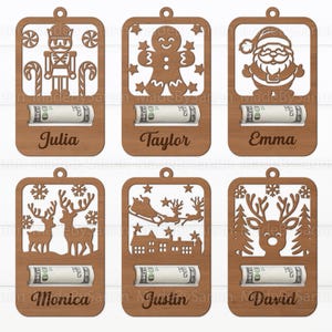 Weihnachts-Geldhalter-Svg-Bundle, Geldhalter-Ornament-Svg, Weihnachts-Glowforge-Svg, Geldklammer, Rentier-Svg, Weihnachtsmann-Svg, Weihnachtsdekoration
