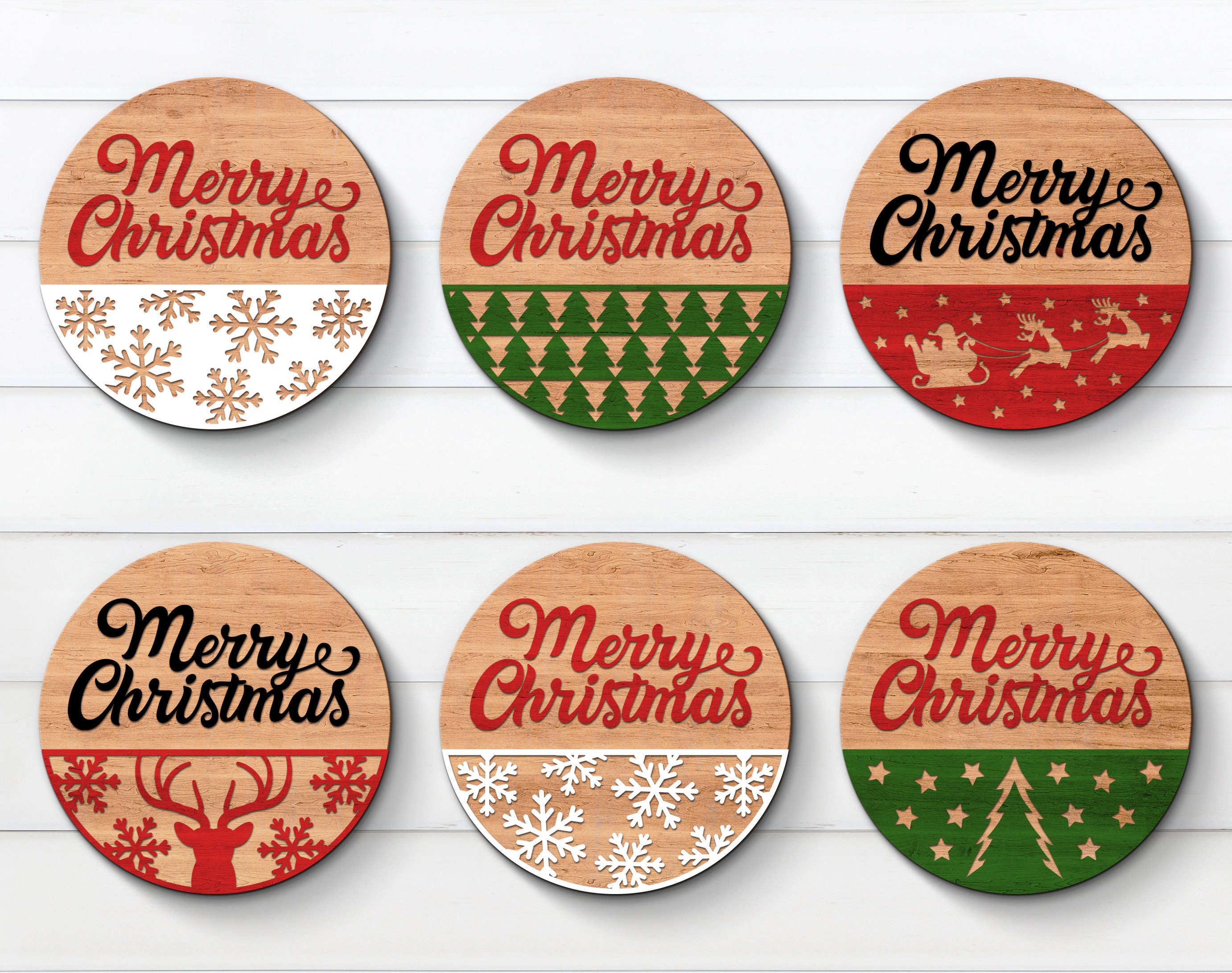 Christmas Door Hanger Bundle SVG Door Hanger SVG Christmas | Etsy