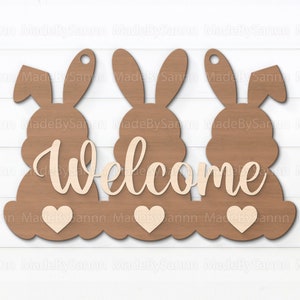 Appendino porta coniglietto pasquale SVG, appendino porta pasquale SVG, Pasqua SVG, cartello di benvenuto pasquale SVG, Glowforge SVG, file laser Cur, file per Cricut
