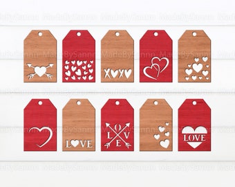 Geschenkanhänger SVG, Liebessvg, Valentinstagsanhänger SVG, Laser Cut SVG, Valentinstag Bauernhaus SVG, Glowforge Muttertagssvg, Datei für Cricut