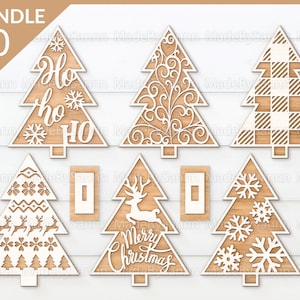 Stehender Christbaum Bündel, Weihnachtsbäume 20 Design Bundle, Schneiden, Laser cut Dateien, Weihnachtsbaum Design, Glowforge Dateien