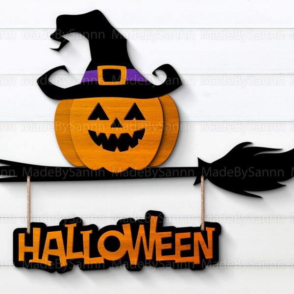 Halloween svg, Halloween Door Hanger svg, Halloween Door Sign svg, Halloween Pumpkin SVG, Happy Halloween SVG, Pumpkin Glowforge Laser File