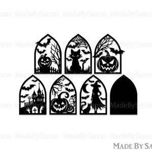 Halloween Spooky House SVG, Halloween Door Hanger Svg, Halloween Decor, Wooden Door Hanger Dvg, Haunted House, Black Cat Svg, Pumpkin Svg image 3
