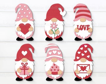 Valentines Gnome Bundle SVG, Valentines Day Decor, Valentines Gnome Ornaments Svg, Gnomes Sign, Laser Cut, Glowforge Svg, Files for CriCut