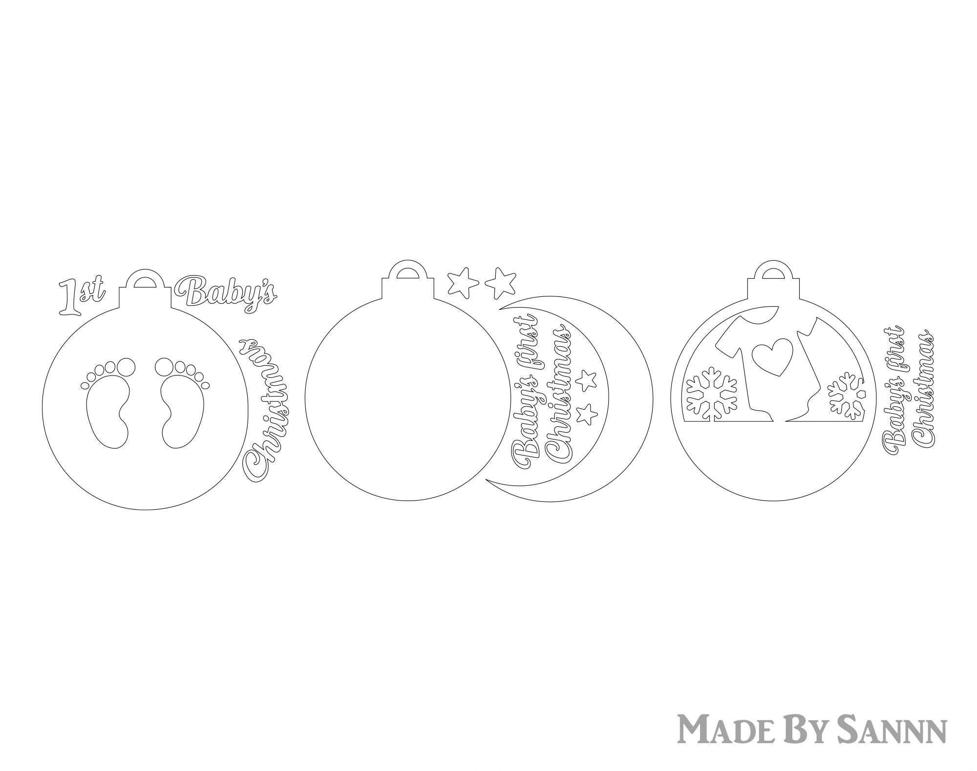 Baby's First Christmas SVG, First Christmas Ornament SVG, Ornaments SVG ...