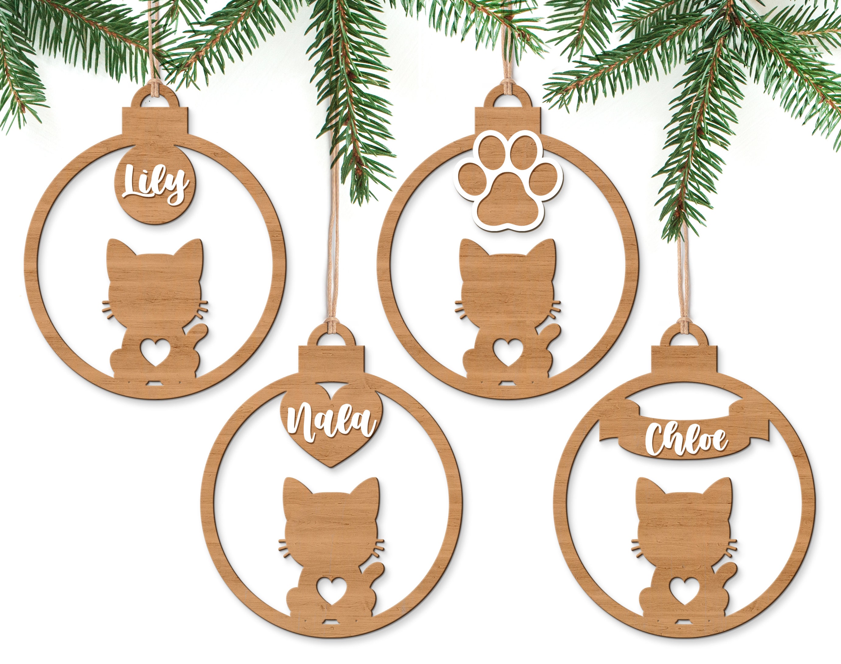 Cat Christmas Ornament SVG Pet Christmas Ornament Christmas  Etsy