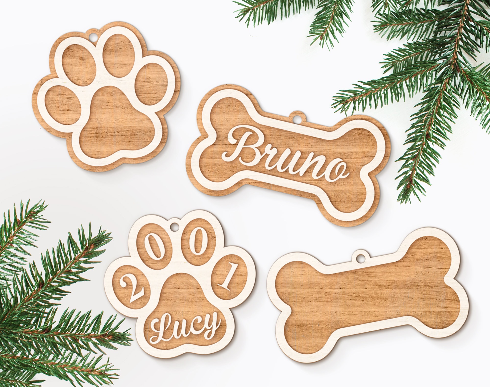 Paw Ornament SVG Personalized Pet SVG Dog Ornament Svg Etsy