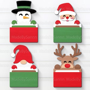 Christmas Gift Card Holder Svg, Rendieren Svg, Santa Tag Svg, Kerst ornamenten Svg, Snowman Svg, Gnome Svg, Glowforge SVG, Christmas Decor