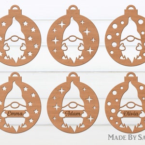 Kerst Gnome Ornament SVG, Kerstmis SVG, Ornamenten Svg, Kerstbal SVG, Kerst decor, Laser Gesneden Bestand, Glowforge Svg, Gnome Svg