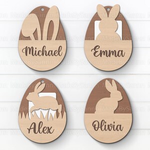 Porte-carte-cadeau de Pâques SVG, Ornements de Pâques SVG, Oeuf de Pâques SVG, Bunny Tag SVG, Glowforge SVG, Décor de Pâques, Printemps SVG, Pâques Glowforge
