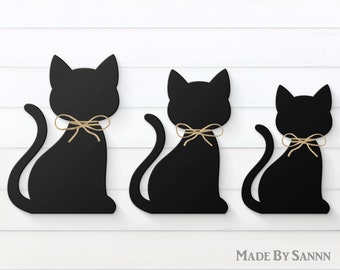 Wood Black Cat svg, Black Cat svg, Halloween Decor, Black Cat Svg Figurine, Wood Halloween Decor, Halloween svg, Halloween Laser Cut Files