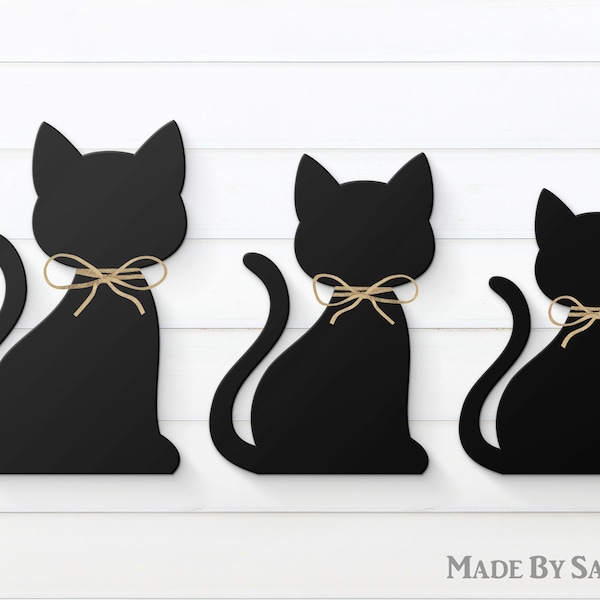 Wood Black Cat svg, Black Cat svg, Halloween Decor, Black Cat Svg Figurine, Wood Halloween Decor, Halloween svg, Halloween Laser Cut Files