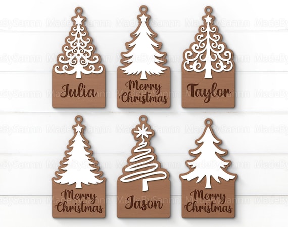 Christmas Tree Gift Tags Svg, Christmas Tags Svg, Tree Tags Svg, Laser Cut Svg, Christmas Glowforge Svg, Christmas Tree Svg, Christmas Gift