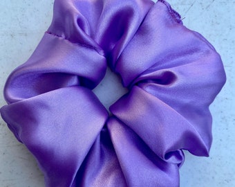 Lila Handmade Satin Scrunchies Perfect for pony Tail Elastic Band
