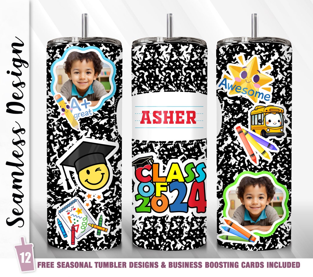 Pre-k Grad Kindergarten Graduation Class 2024 Photo Add Name Tumbler ...
