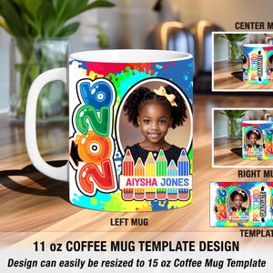 Emballage de tasse de remise des diplômes préscolaires PNG - Classe de 2026, photo 11 oz, conception de sublimation de tasse à café, modèle de cadeau de pré-scolaire Head Start
