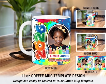 Preschool Graduation Mug Wrap PNG – Class of 2026 Photo 11oz Coffee Mug Sublimation Design, Head Start Pre-K Grad Gift Template