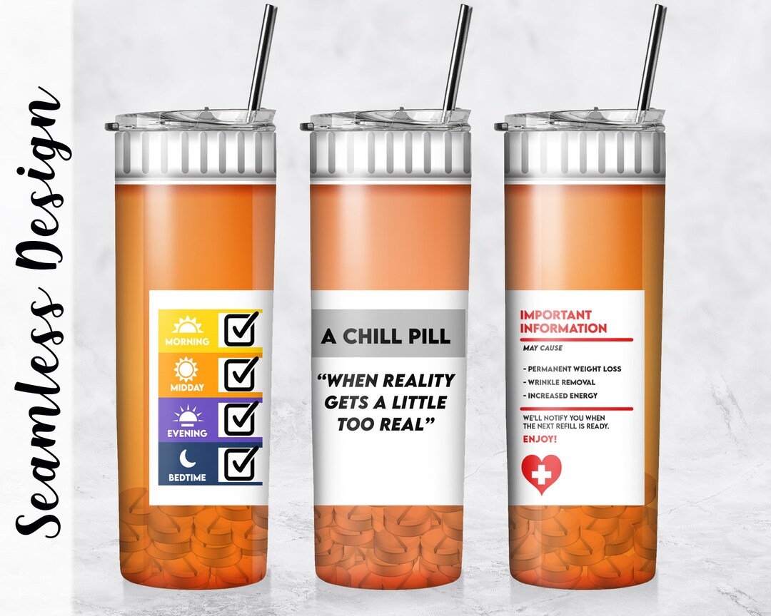 Prescription Bottle Tumbler Wrap Funny Medical Gift 20 Oz Etsy