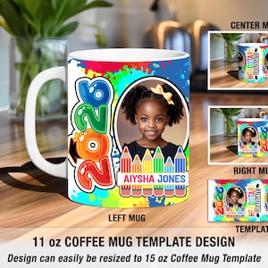 Emballage de tasse de remise des diplômes Headstart PNG - Classe de 2026 Photo Headstart Modèle de sublimation de tasse à café de 11 oz, cadeau de remise des diplômes Head start à télécharger