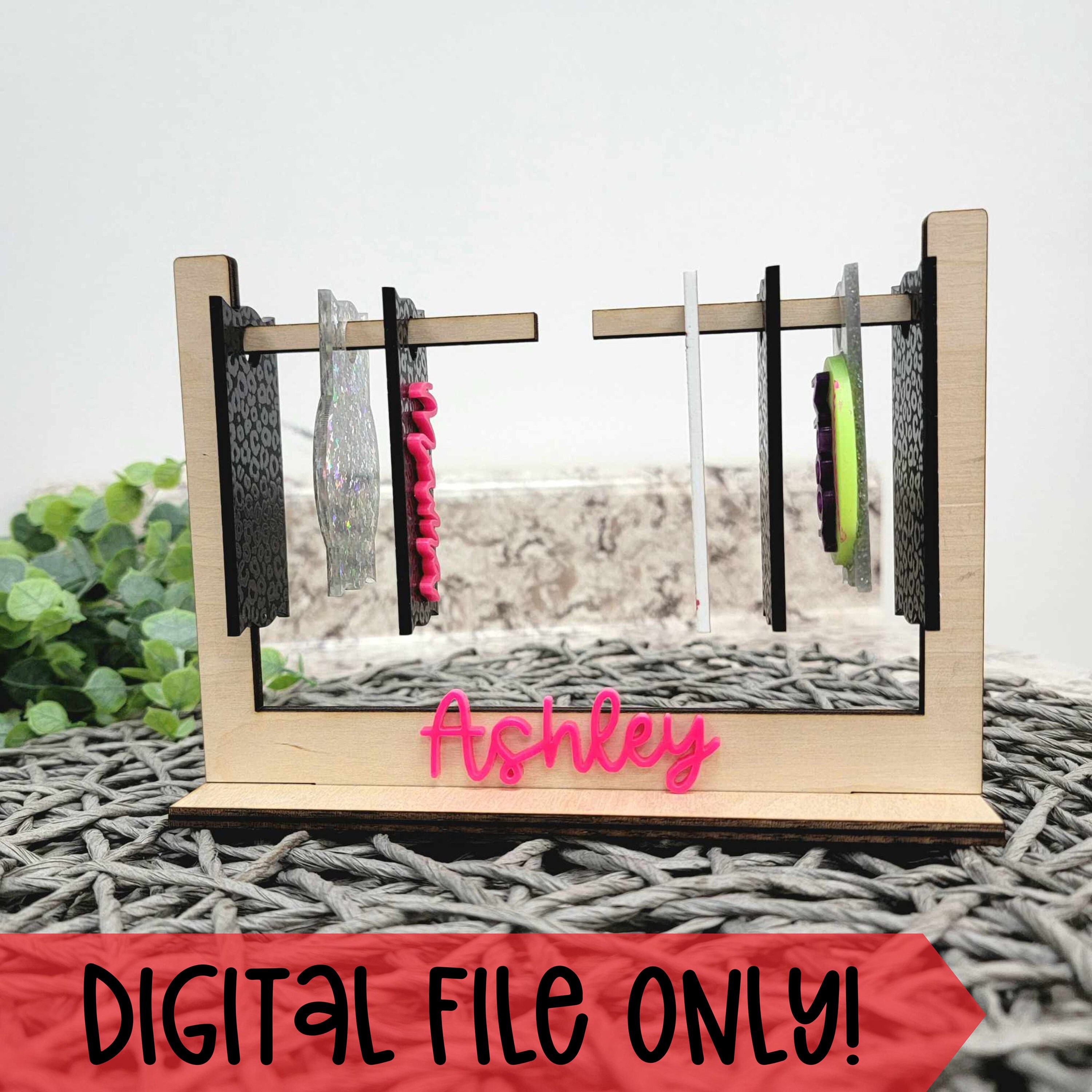 Cup Topper Stand SVG - Name Plate Stand Laser File - Cup Topper ...