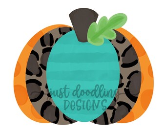 Watercolor Pumpkin Clipart, Leopard pumpkin Digital, Fall Cheetah Clip art, Thanksgiving Instant Download, Halloween Design Sublimation PNG