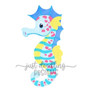 Watercolor Girl Sea Horse Clipart - Watercolor Seahorse Clipart - PNG Digital Design - Instant Download - For sublimation, inkjet, printable