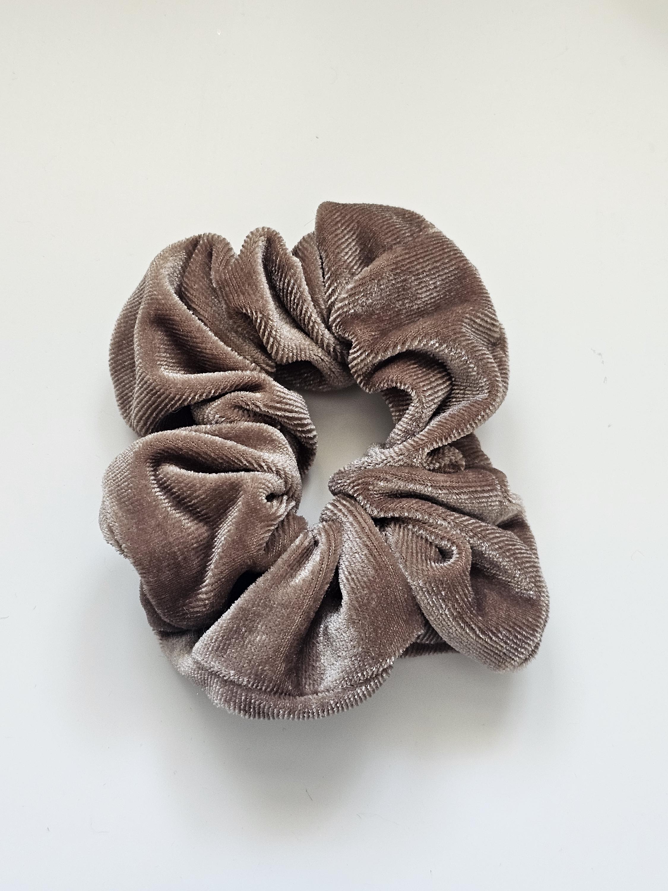 Velvet Scrunchie | Neutral Scrunchies | Soft Luxurious Hair Tie | Handmade Hair Accessory for Women & Girls | No Damage | Gift Idea - Thumbnail 5