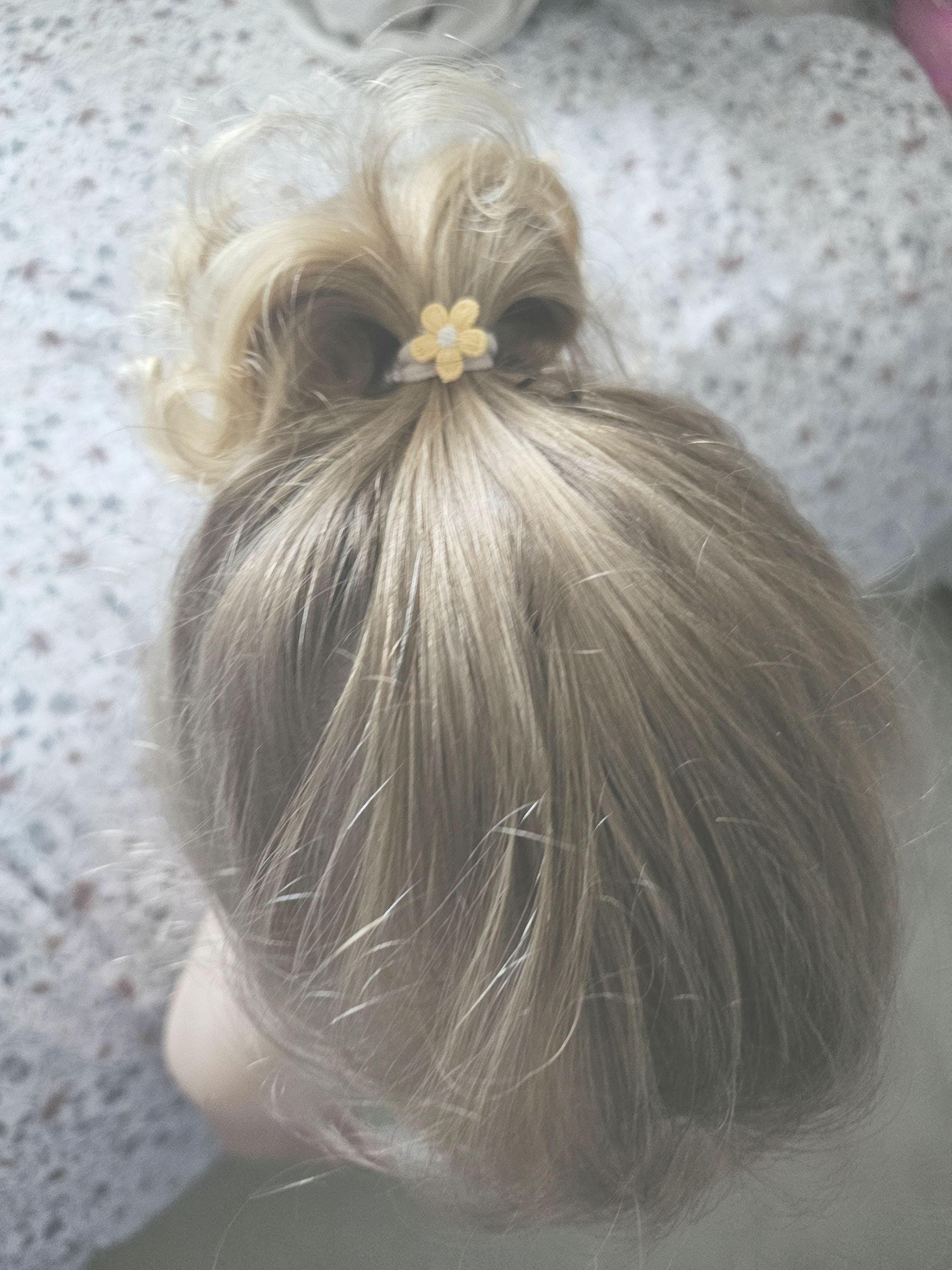 Mini Embroidered Flower Bobbles | Baby Hair-ties | Toddler Hair-ties | Flower Hair Accessories | Girls Gifts | Handmade Hairbands | Favours - Thumbnail 7
