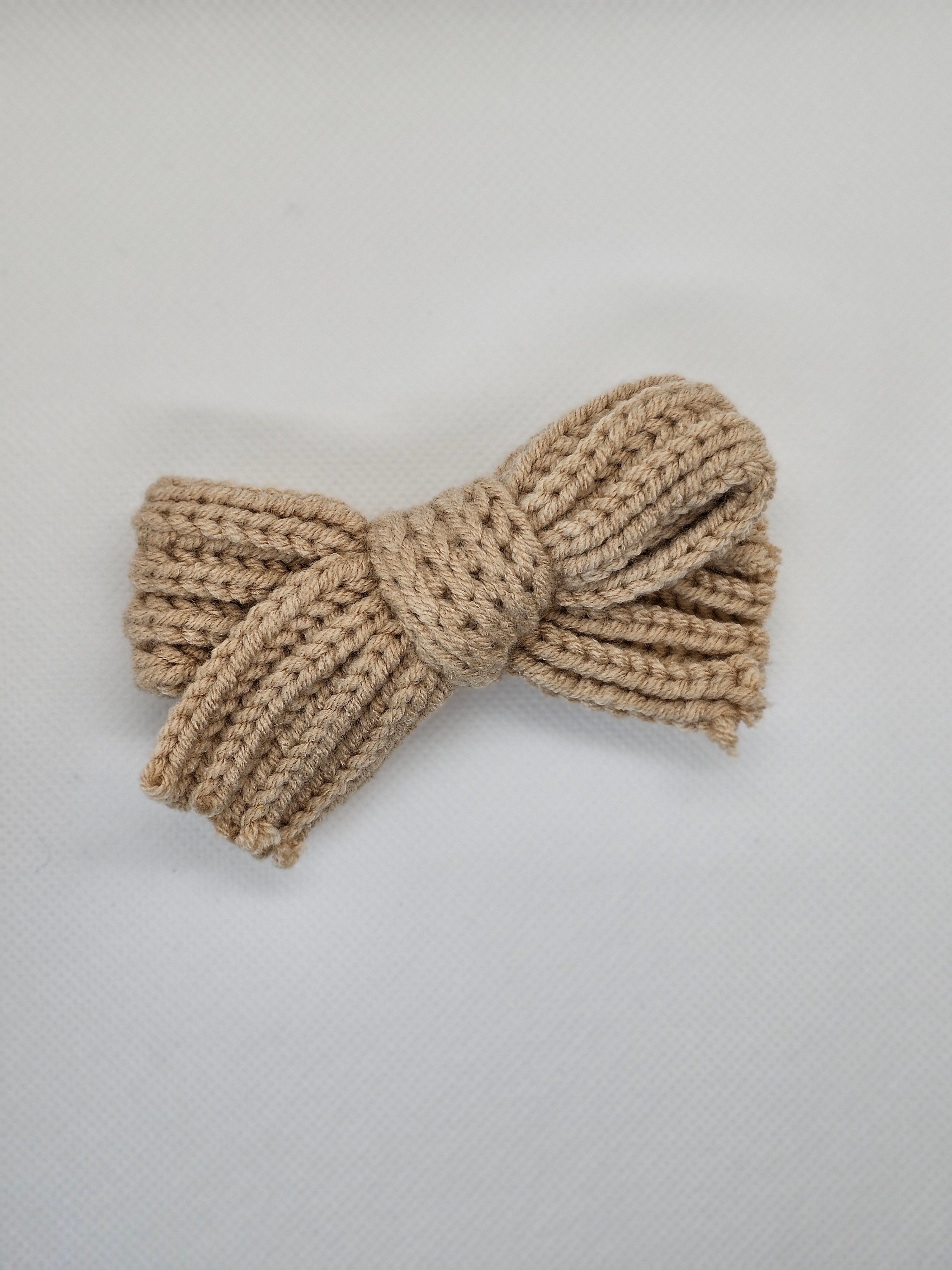 Chunky knitted bow hairclips, Baby hairclips, Toddler hairclips, Girls hairclips, Womens hairclips, Girls hair accessories, Knitted bows - Thumbnail 3