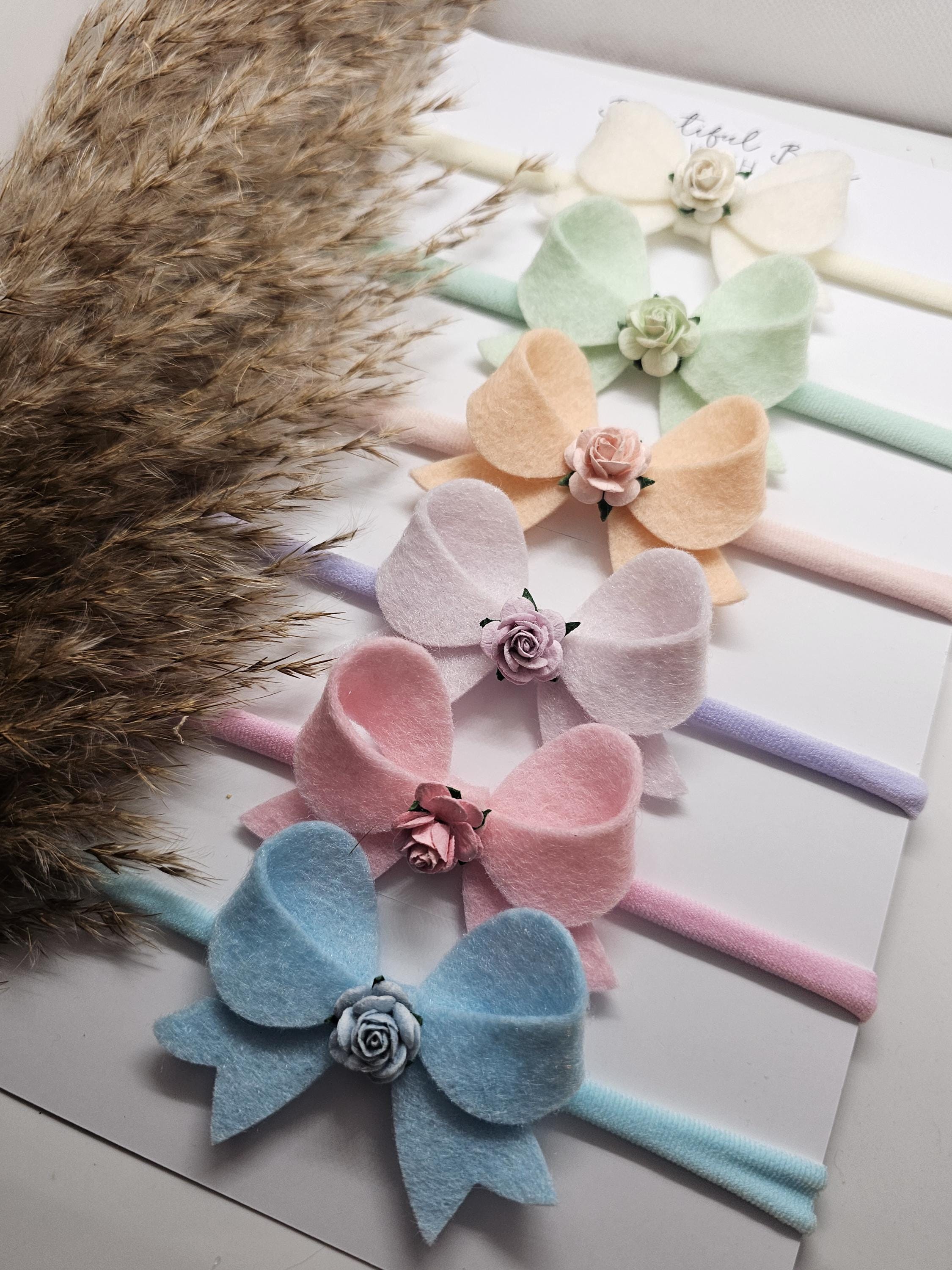 Merino Felt Bow Baby Headbands - Image 1
