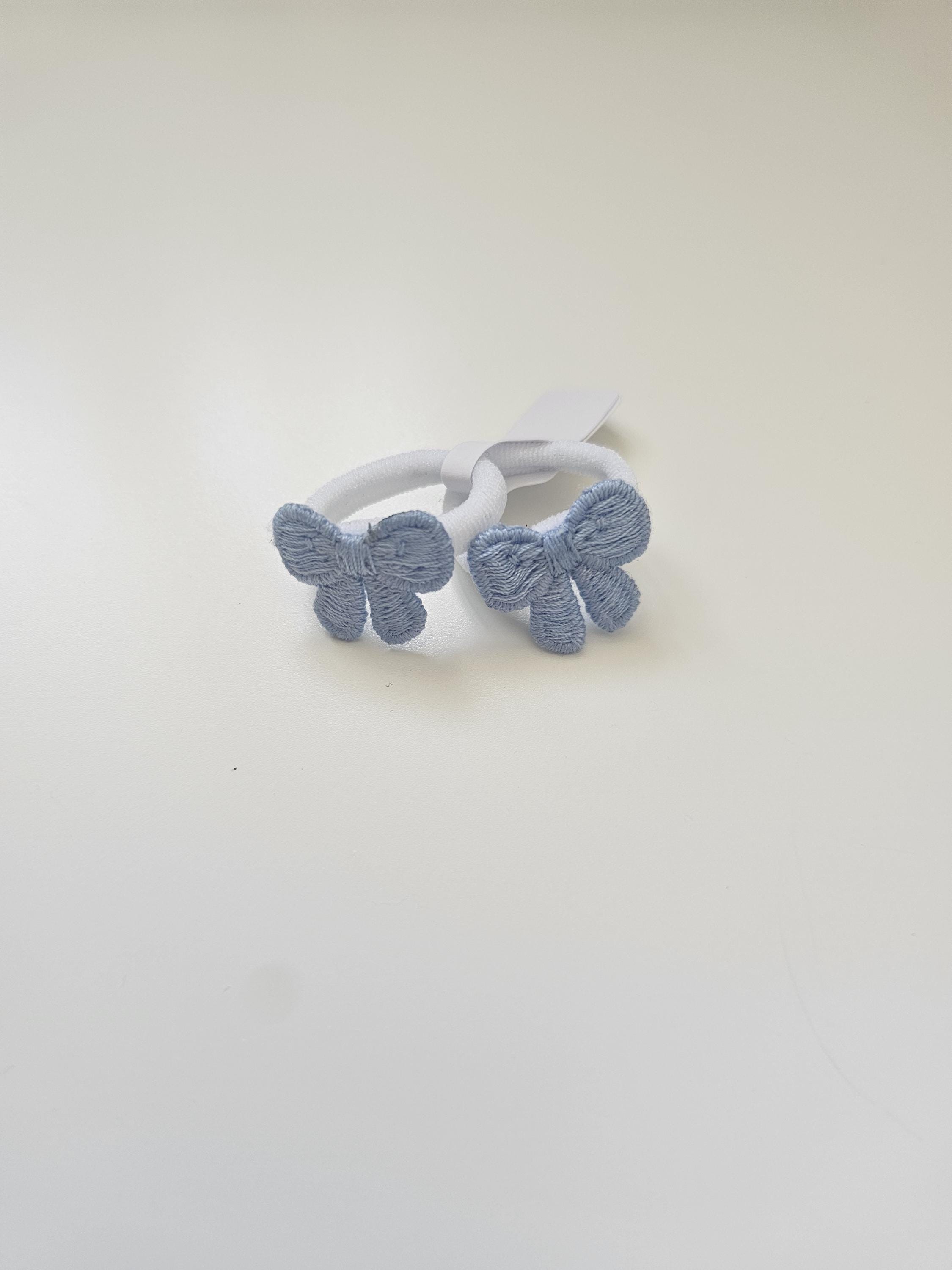 Mini Embroidered Bow Bobbles | Baby Hair-ties | Toddler Hair-ties | Bow Hair Accessories | Girls Gifts | Handmade Hairbands | Favours - Thumbnail 6